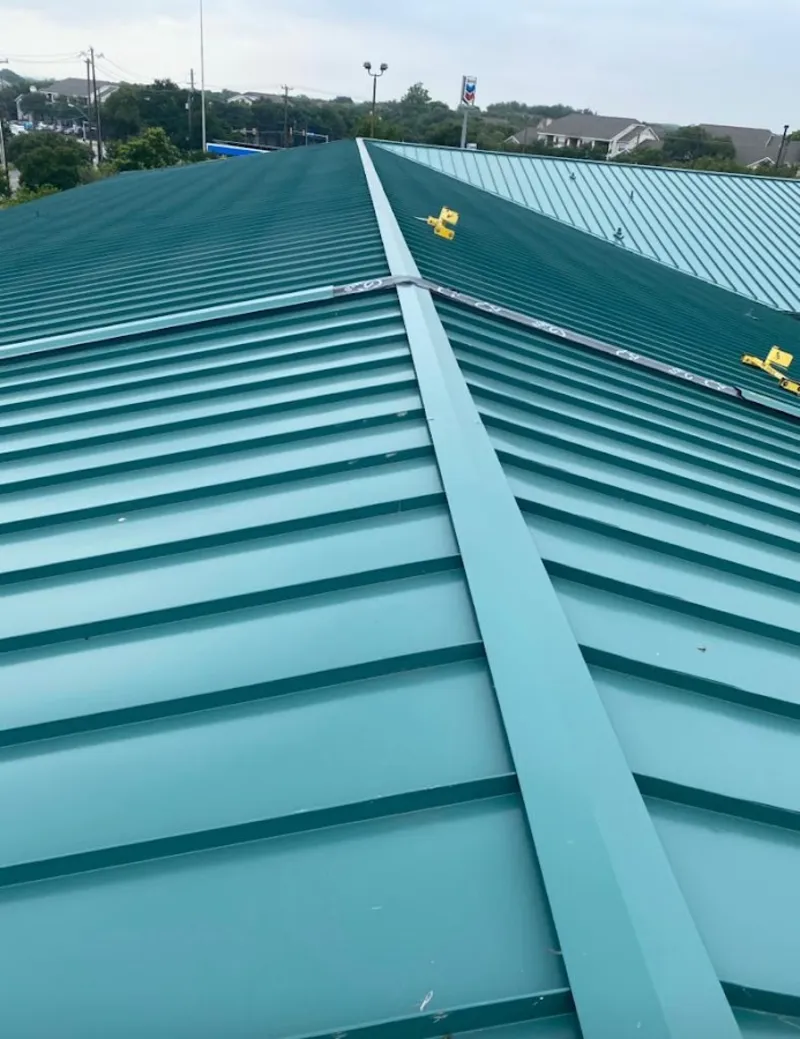 Green commercial metal roof ridge and valley for Metal Roof Repair in Laurel